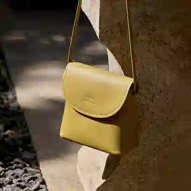 纳兰杜 复古小众高级感时尚百搭 牛皮拼合成革 单肩包 迷你 女款 植鞣棕色/植鞣浅草黄