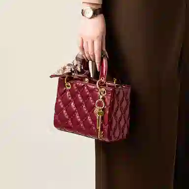 纳兰杜 时尚百搭菱格戴妃包夏季洋气小香风高级感小众品牌女包 合成革 手提包单肩斜挎包 常规 女款 多色