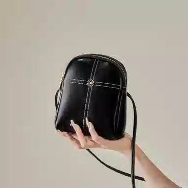 纳兰杜 简约百搭轻便质感精致时尚通勤 牛皮 斜挎包 迷你 女款 子夜黑