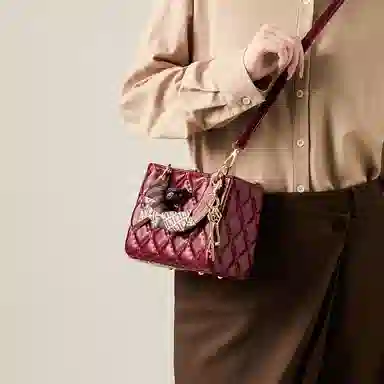 纳兰杜 时尚百搭菱格戴妃包夏季洋气小香风高级感小众品牌女包 合成革 手提包单肩斜挎包 常规 女款 多色