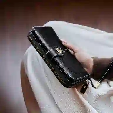 纳兰杜 韩版时尚精致多功能皮夹拉链小包 合成革 钱包 常规 女款 多色