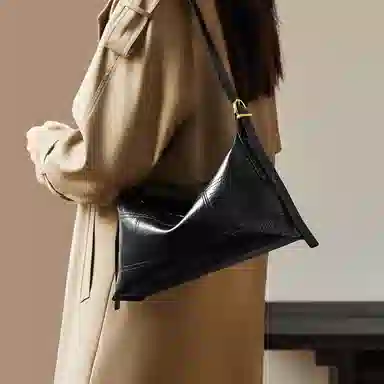 纳兰杜 时尚休闲通勤托特包百搭包包女 牛皮 斜挎包单肩包 大号 女款 咖色/子夜黑