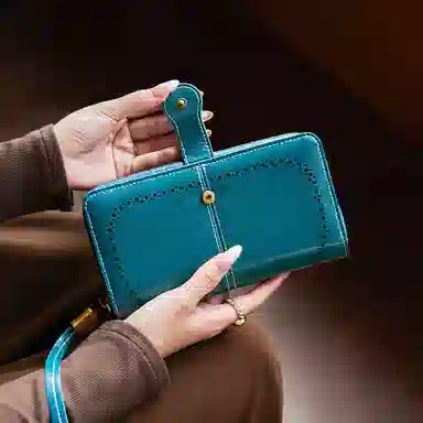 纳兰杜 韩版时尚精致多功能皮夹拉链小包 合成革 钱包 常规 女款 多色