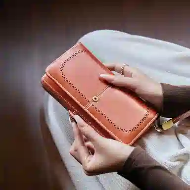 纳兰杜 韩版时尚精致多功能皮夹拉链小包 合成革 钱包 常规 女款 多色