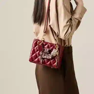 纳兰杜 时尚百搭菱格戴妃包夏季洋气小香风高级感小众品牌女包 合成革 手提包单肩斜挎包 常规 女款 多色