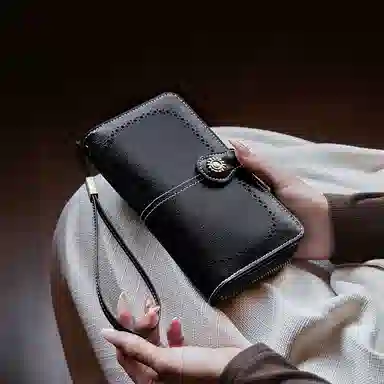 纳兰杜 韩版时尚精致多功能皮夹拉链小包 合成革 钱包 常规 女款 多色