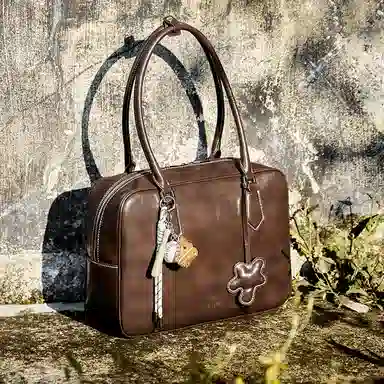 纳兰杜 时尚百搭复古高级 合成革 单肩包 常规 女款 咖色