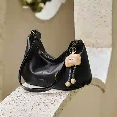 纳兰杜 大容量托特包韩系复古慵懒风休闲简约通勤时尚百搭 牛剖层革拼合成革 单肩斜挎包 大号 女款 焦糖棕/米白拼杏