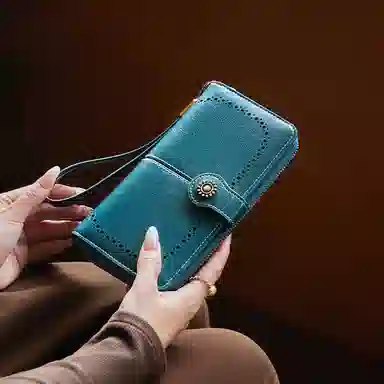 纳兰杜 韩版时尚精致多功能皮夹拉链小包 合成革 钱包 常规 女款 多色