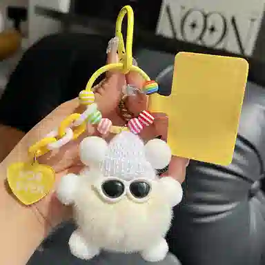 纳兰杜 可爱小煤球挂件书包挂饰汽车卡通玩偶 獭兔毛 钥匙扣包周边 女款 多色
