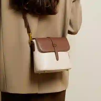 纳兰杜 时尚包包百搭款潮流品牌小众 牛皮真皮 单肩包链条包斜挎包 小号 女款 咖色