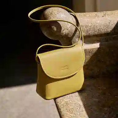 纳兰杜 复古小众高级感时尚百搭 牛皮拼合成革 单肩包 迷你 女款 植鞣棕色/植鞣浅草黄