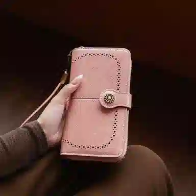 纳兰杜 韩版时尚精致多功能皮夹拉链小包 合成革 钱包 常规 女款 多色