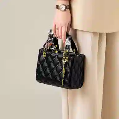 纳兰杜 时尚百搭菱格戴妃包夏季洋气小香风高级感小众品牌女包 合成革 手提包单肩斜挎包 常规 女款 多色