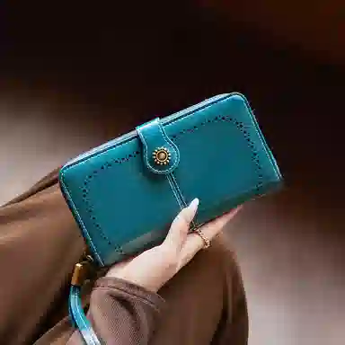 纳兰杜 韩版时尚精致多功能皮夹拉链小包 合成革 钱包 常规 女款 多色