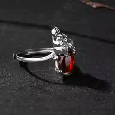 优态 时尚貔貅民族风 水晶 戒指 男女同款情侣款