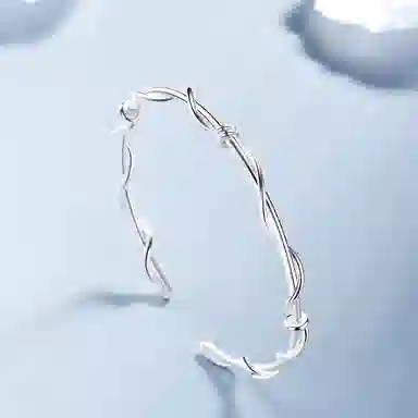 优态 编织绕线开口不规则几何简约 铜合金 手镯 女款