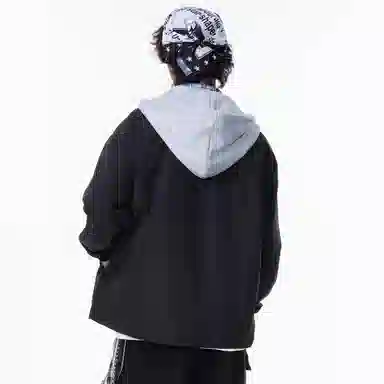 WANX Logo Patchwork Hoodie Jacket