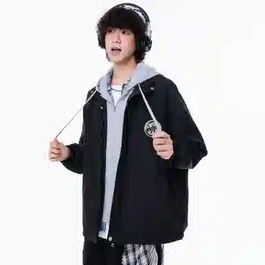 WANX Logo Patchwork Hoodie Jacket