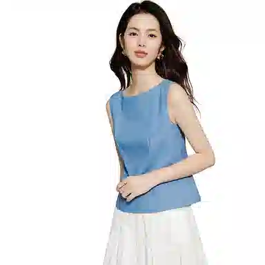 晚白 收腰显瘦百搭亚麻衬衫 女款