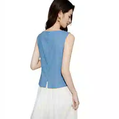 晚白 收腰显瘦百搭亚麻衬衫 女款