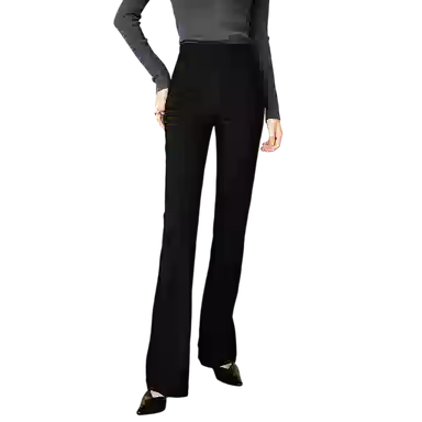 晚白 弹力修身高腰喇叭裤休闲裤 女款