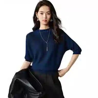 晚白 吸湿透气有弹力抗过敏针织衫 女款