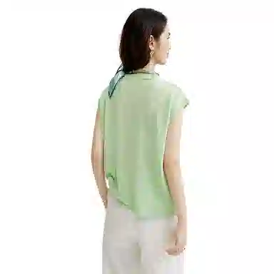 晚白 高弹力轻薄透气宽松版型针织衫 女款