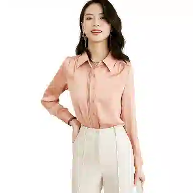 晚白 翻领减龄职业通勤衬衫 女款