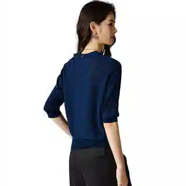 晚白 吸湿透气有弹力抗过敏针织衫 女款