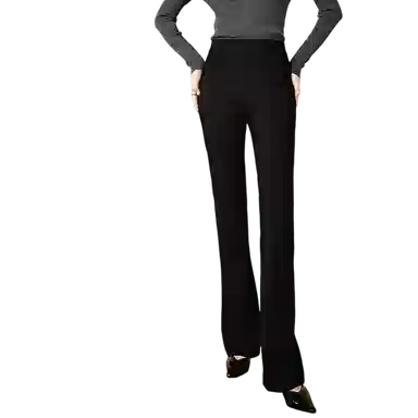 晚白 弹力修身高腰喇叭裤休闲裤 女款