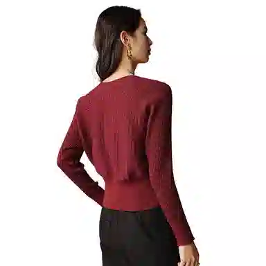 晚白 高弹力打底内搭不扎肤条纹针织衫 女款