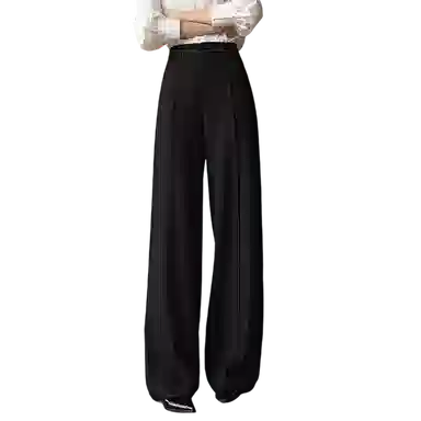 晚白 高腰显瘦阔腿减龄垂感休闲裤 女款