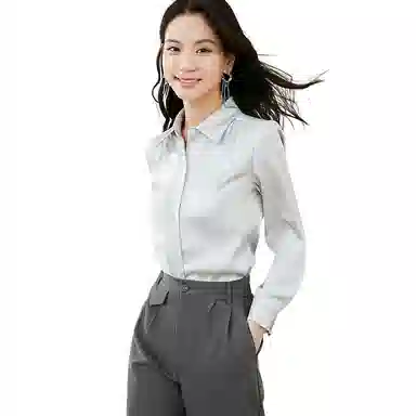 晚白 翻领减龄职业通勤衬衫 女款