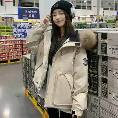 桴生 学院风时尚工装派克服 高级设计感小众宽松长袖棉服 女款