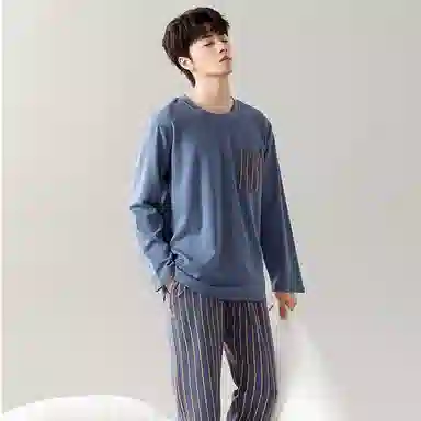 Qiao Jiaren Pajama Set Blue Grey