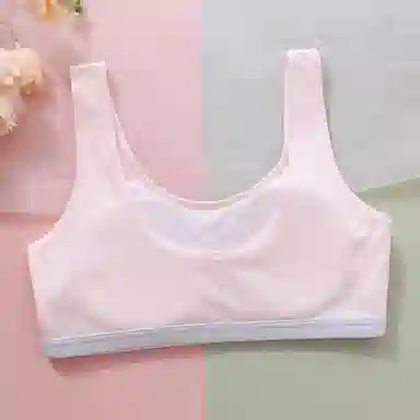俏佳人 固定立体杯吸汗打底透气网眼舒适背心初高中发育期轻薄少女文胸 女款