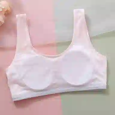 俏佳人 固定立体杯吸汗打底透气网眼舒适背心初高中发育期轻薄少女文胸 女款