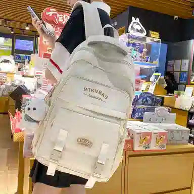 泰克森 校园简约书包男女中学生大容量双肩包韩版高中生电脑背包尼龙多色