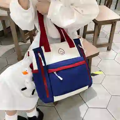 泰克森 大容量补习袋 尼龙 单肩斜挎包 中号 男女同款情侣款 黑色/绿色/粉色/蓝色/卡其色