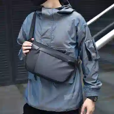 泰克森 简约时尚轻便户外 牛津布 胸包 男女同款情侣款 黑色/灰色/绿色