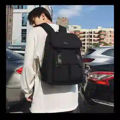 泰克森 双肩背包韩版大容量初高中学生书包轻便高级简约旅行包双肩包 尼龙 男女同款