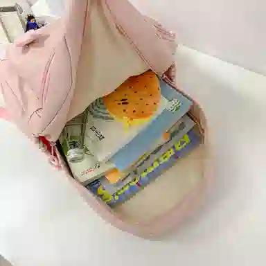 泰克森 女韩版百搭时尚大容量初中校园学院风包气垫背带 复合布 双肩包 大号 男女同款情侣款 多色