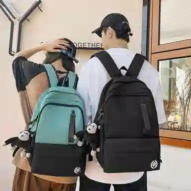 泰克森 日系潮牌双肩包撞色拼接大容量背包大学生书包休闲旅行双肩包 尼龙 男女同款