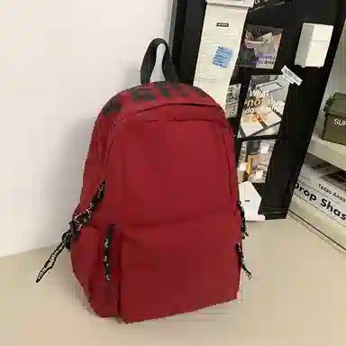 泰克森 日系潮流休闲纯色字母时尚 尼龙 双肩包 男女同款情侣款 多色