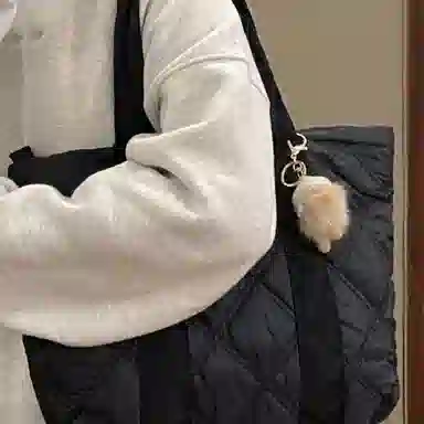 泰克森 时尚菱格大容量通勤购物包羽绒百搭 织物 托特包手提包 男女同款情侣款 多色