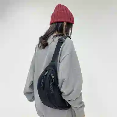 泰克森 百搭 帆布 帆布包腰包 中号 男女同款情侣款 白色/黑色/绿色/棕色