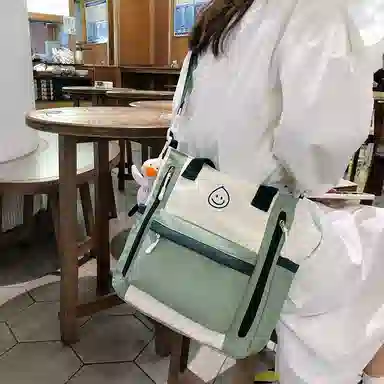 泰克森 大容量补习袋 尼龙 单肩斜挎包 中号 男女同款情侣款 黑色/绿色/粉色/蓝色/卡其色