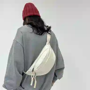 泰克森 百搭 帆布 帆布包腰包 中号 男女同款情侣款 白色/黑色/绿色/棕色