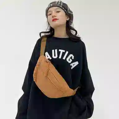 泰克森 百搭 帆布 帆布包腰包 中号 男女同款情侣款 白色/黑色/绿色/棕色